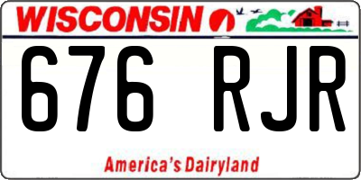 WI license plate 676RJR