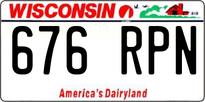 WI license plate 676RPN