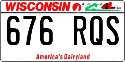 WI license plate 676RQS