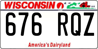 WI license plate 676RQZ