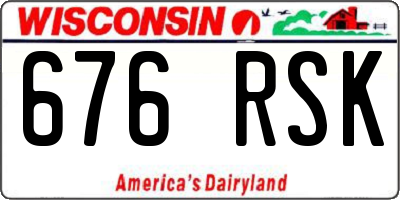 WI license plate 676RSK