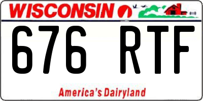 WI license plate 676RTF