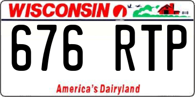 WI license plate 676RTP