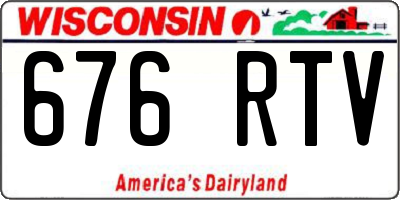 WI license plate 676RTV