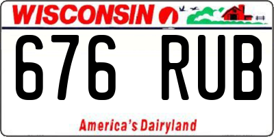 WI license plate 676RUB