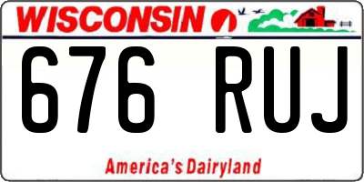 WI license plate 676RUJ