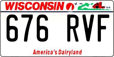 WI license plate 676RVF