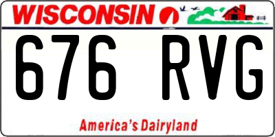 WI license plate 676RVG