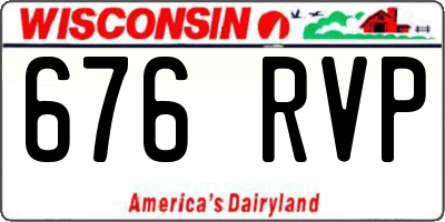 WI license plate 676RVP