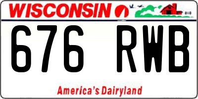 WI license plate 676RWB