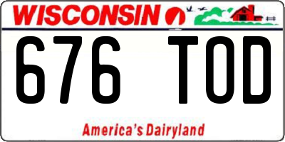 WI license plate 676TOD