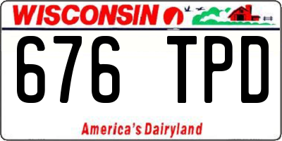 WI license plate 676TPD