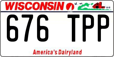WI license plate 676TPP