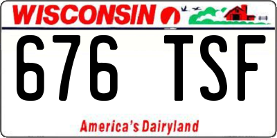 WI license plate 676TSF