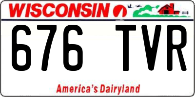 WI license plate 676TVR
