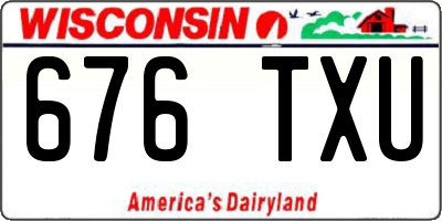 WI license plate 676TXU