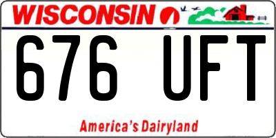 WI license plate 676UFT