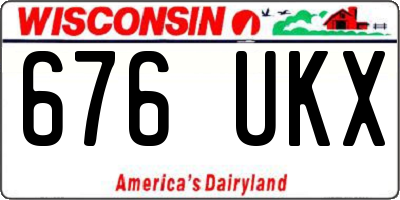 WI license plate 676UKX