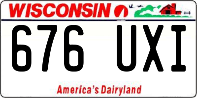 WI license plate 676UXI