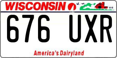 WI license plate 676UXR