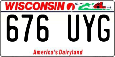 WI license plate 676UYG