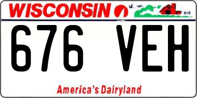 WI license plate 676VEH