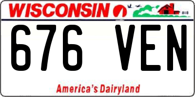 WI license plate 676VEN