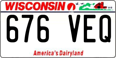 WI license plate 676VEQ