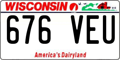 WI license plate 676VEU