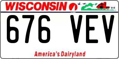 WI license plate 676VEV
