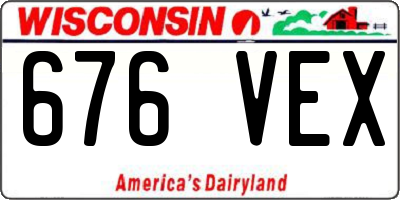 WI license plate 676VEX