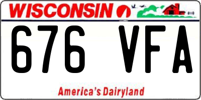 WI license plate 676VFA