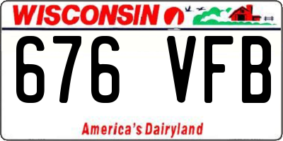 WI license plate 676VFB