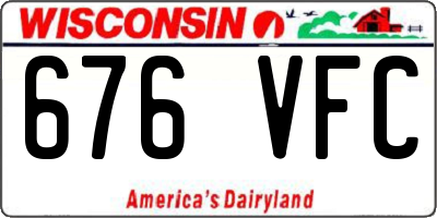 WI license plate 676VFC