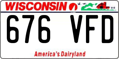 WI license plate 676VFD