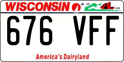 WI license plate 676VFF