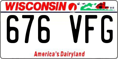 WI license plate 676VFG