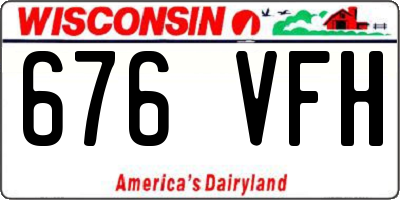 WI license plate 676VFH