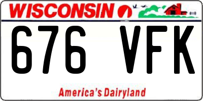 WI license plate 676VFK