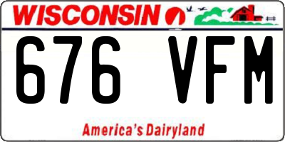 WI license plate 676VFM