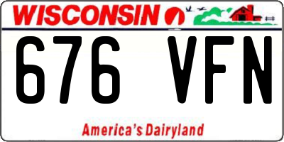 WI license plate 676VFN
