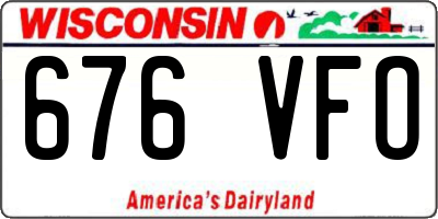 WI license plate 676VFO