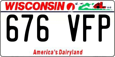 WI license plate 676VFP