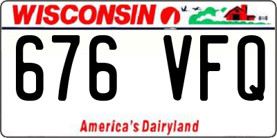 WI license plate 676VFQ