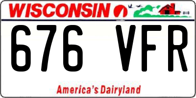 WI license plate 676VFR