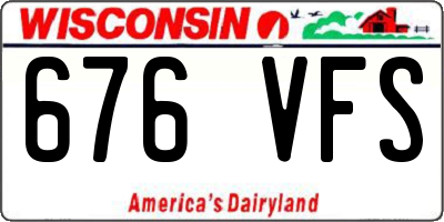 WI license plate 676VFS