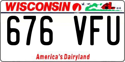 WI license plate 676VFU