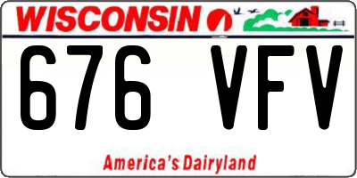 WI license plate 676VFV