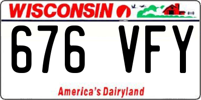 WI license plate 676VFY