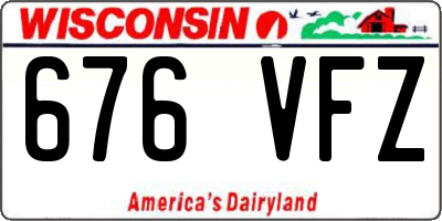 WI license plate 676VFZ